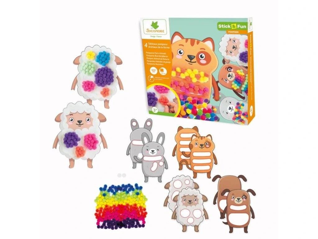 Stick & Fun - zdobení bambulkami - domácí zvířátka